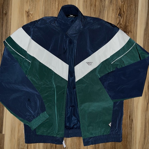 (Paper Planes) Notorious Track Jacket Windbreaker Full-Zip, Blue/Green – Medium - Picture 3 of 4